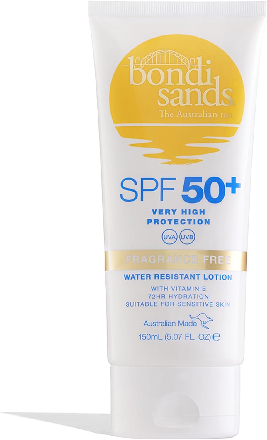 Bondi Sands Fragrance Free Sunscreen Lotion SPF 50+ | Non-Greasy Broad-Spectrum Formula Moisturises, Soothes, and Protects Skin, Water Resistant Up To 4 Hours + Cruelty Free | 150 mL/5.07 Oz