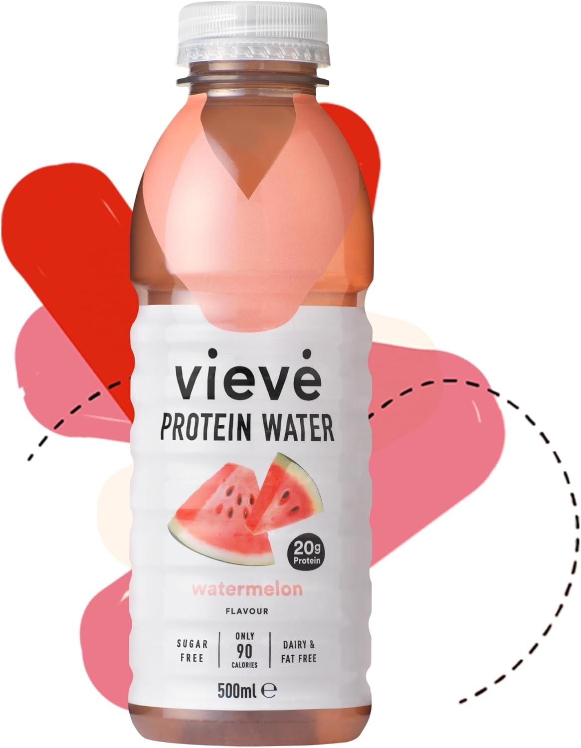 Vieve Protein Water 6X500 ml - Watermelon | 20G Protein, Sugar Free, Fat Free & Dairy Free | A Ready To Drink Alternative To Protein Powders & Shakes | 6 Pack