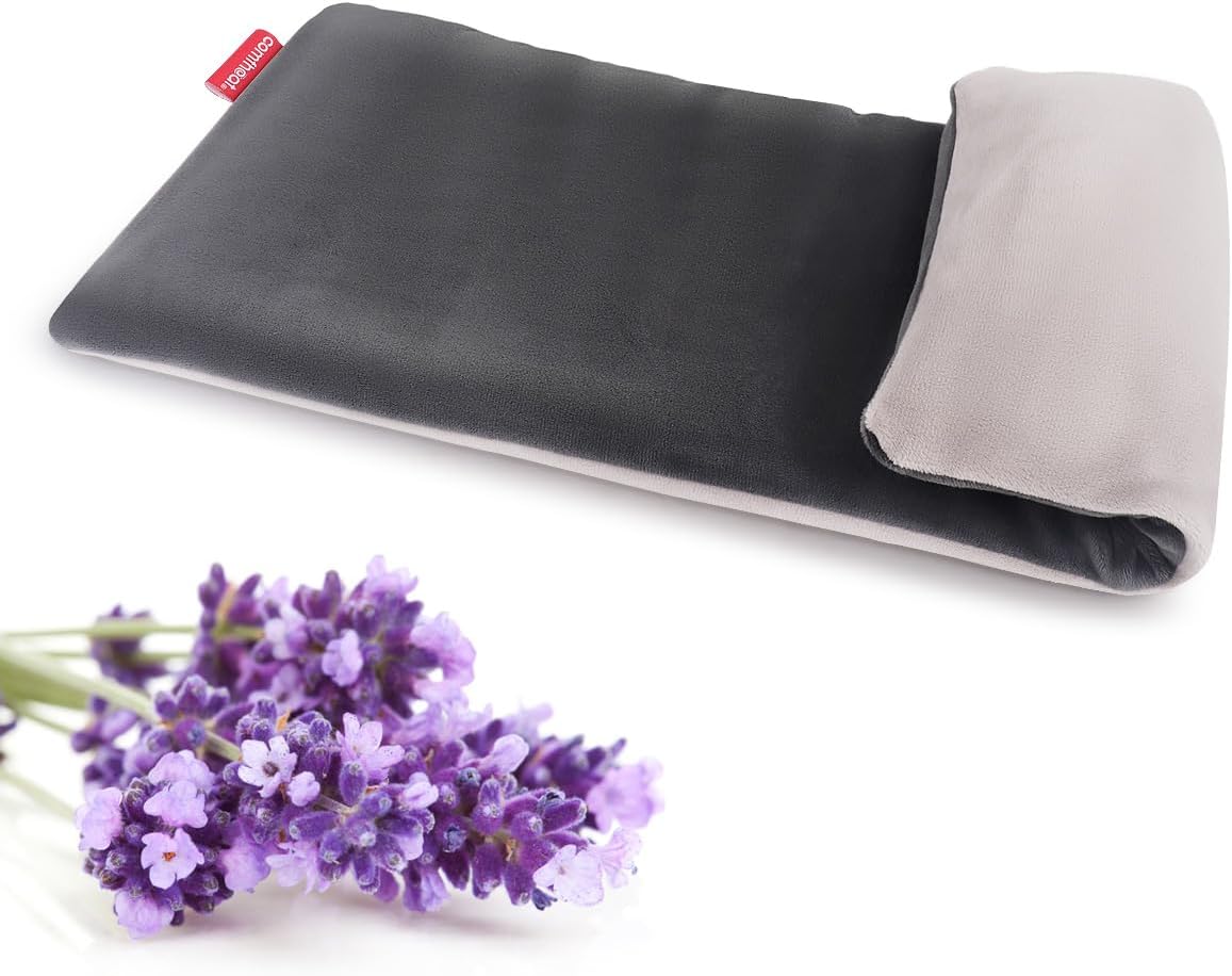 Microwave Heating pad with Washable Cover 16.2 * 6.7" Moist Heat Pad for Neck Shoulder, Cramps, Back Pain Relief, Microwavable Warm Compress Hot Pack Bag for Muscles, Joints, Lavender Scent
