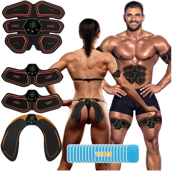 iWarmbase EMS Muscle Stimulator, ABS Trainer Muscle Stimulator, 6 Modes & 19 Intensities, Tactical X Abs Stimulator Full Body Ab/Arm/Hip Trainer for Men Women