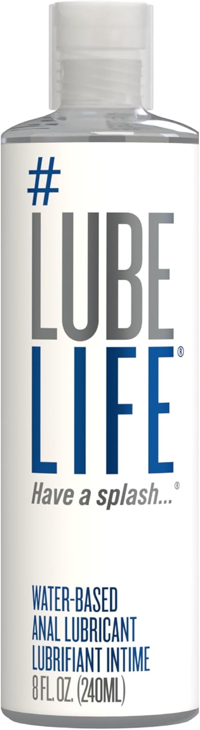 Lube Life Water-Based Anal Lube for Men, Women & Couples – Personal Lubricant Safe for Ingestion, Toy & Condom Compatible, Water Based Lubricant Gel for Privacy & Intimacy (8 Fl Oz)