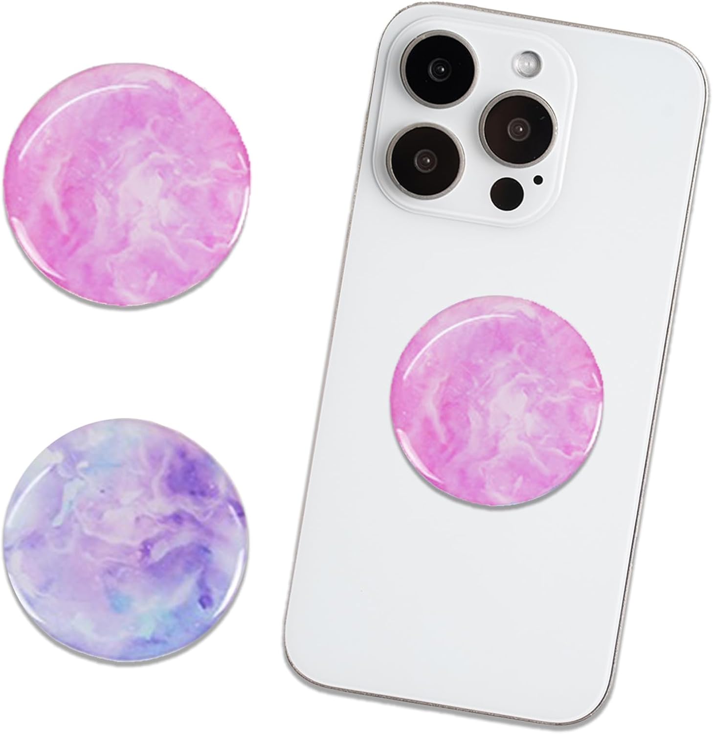 2Pcs Phone Ring Holder Grips, Phone Grip with Expanding Kickstand, Foldable Stand and Finger Holder, Phone Grips and Ring Phones Holder, Ins Style, Compatible with Smartphones and Tablets