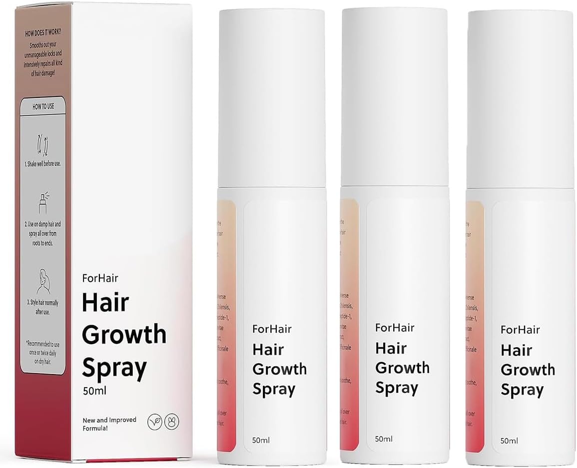 Hair Growth Oil Spray, Advanced Natural Hair Growth Oil -Non-greasy, Promotes Thicker Natural Hair, Damage Repair, Loss Prevention, Ideal for Dry Scalp (3pcs)