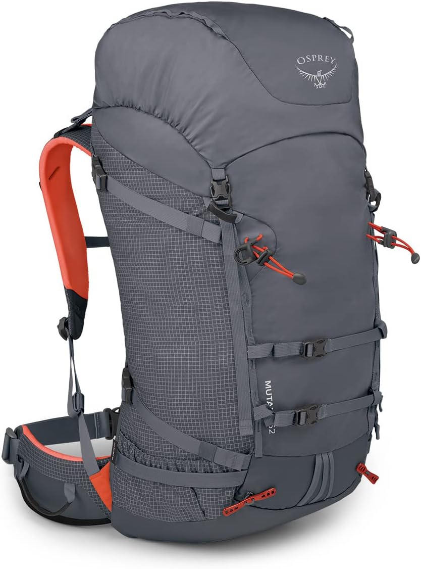 Osprey Mutant 52L Climbing and Mountaineering Unisex Backpack, Tungsten Grey, M/L