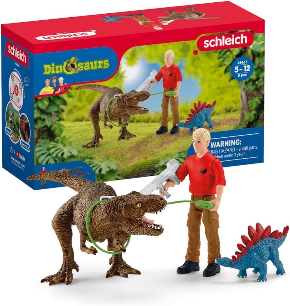 SCHLEICH 41465n Tyrannosaurus Rex attack Dinosaurs Toy Playset for children aged 4-12 Years