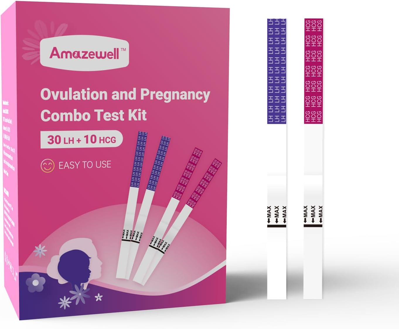 Ovulation Test Strips, 10 Count Pregnancy Test Strips+ 30 Count Ovulation Predictor Kit for Home Detection, Over 99% Accurac,FSA HSA Eligible
