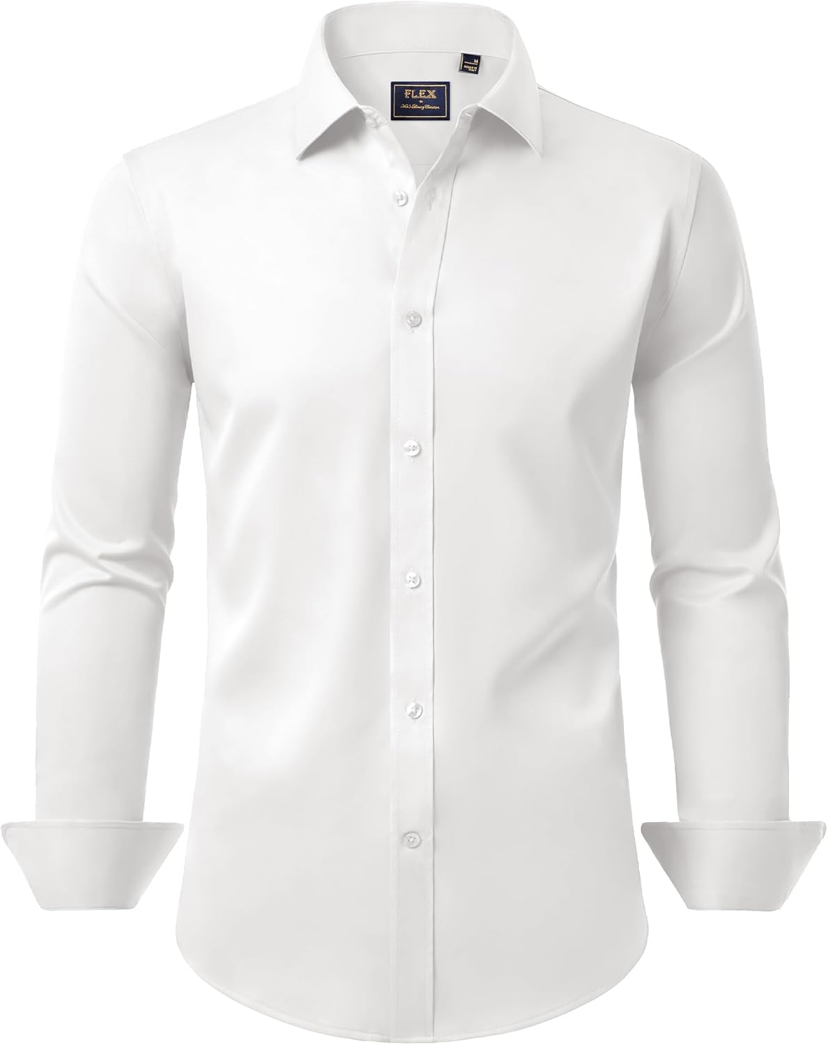 siliteelon Mens Shirts Wrinkle Free Business Shirt for Men Adult Cotton Men's Dress Formal Shirt Regular Fit Stretch Mens Long Sleeve Shirts