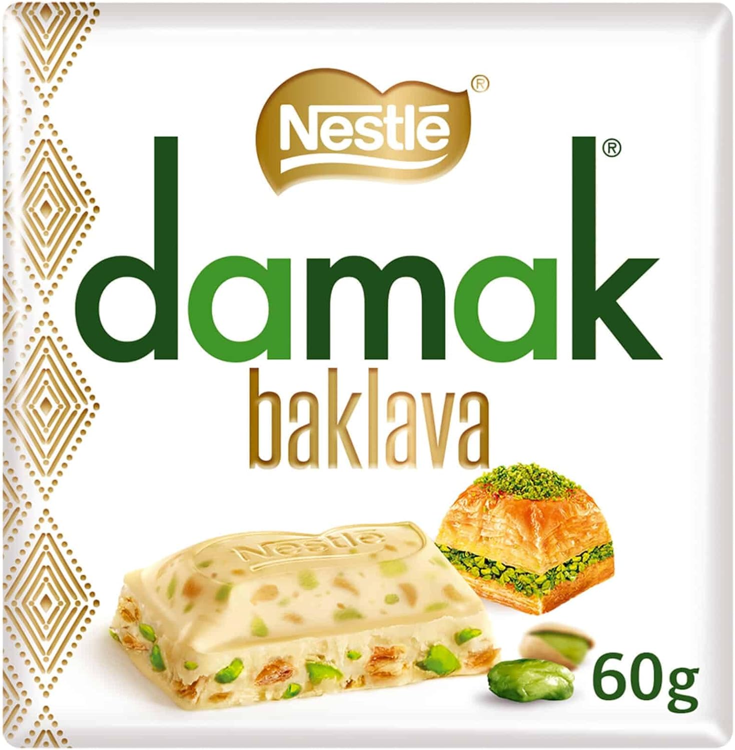 Nestle Damak Baklava White Chocolate with Pistachio 6x60g by Mazovia Brands