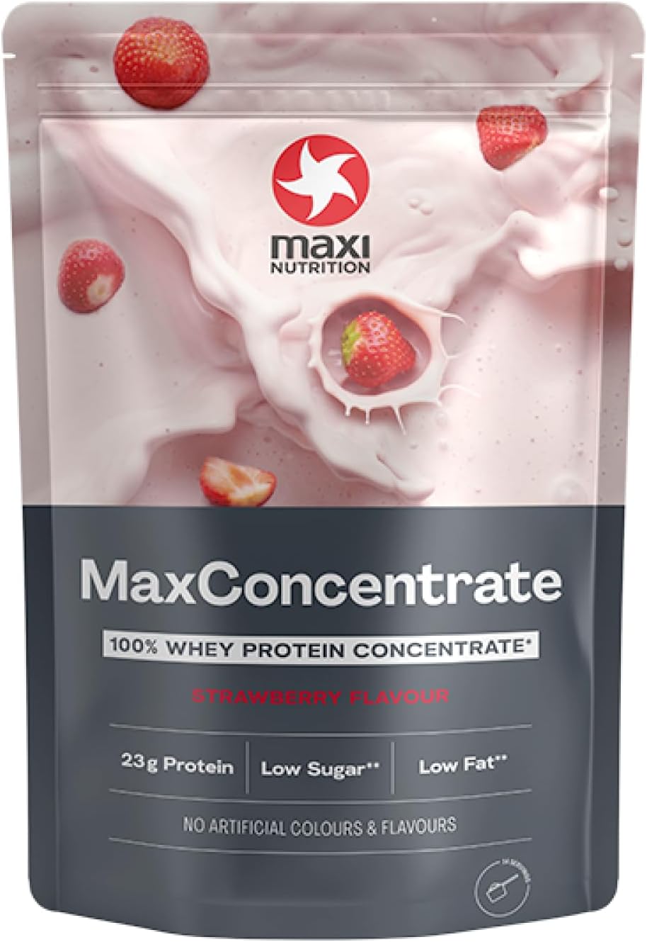 MaxiNutrition - MaxConcentrate, Strawberry - High Protein Drink – Low-Fat, Low-Sugar, Gluten-Free & Vegetarian - 23g Protein, 113 kcal per Serving, 420g