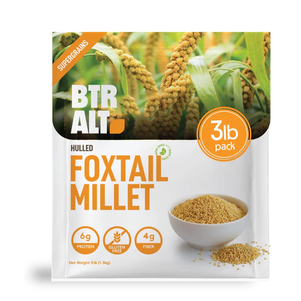 Better Alt 3 LBS SUPER PACK Millet Grain, Superfood of the Year 2023, Gluten Free Millet Seed, Hulled Whole Grain, Foxtail Millet, High Protein, Alternative to Rice, VACUUM SEALED