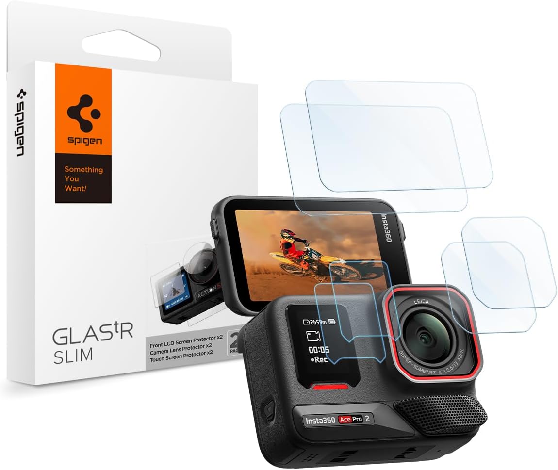 Spigen Tempered Glass Screen Protector [Glas.tR Slim] designed for Insta360 Ace Pro 2 - Multi pack