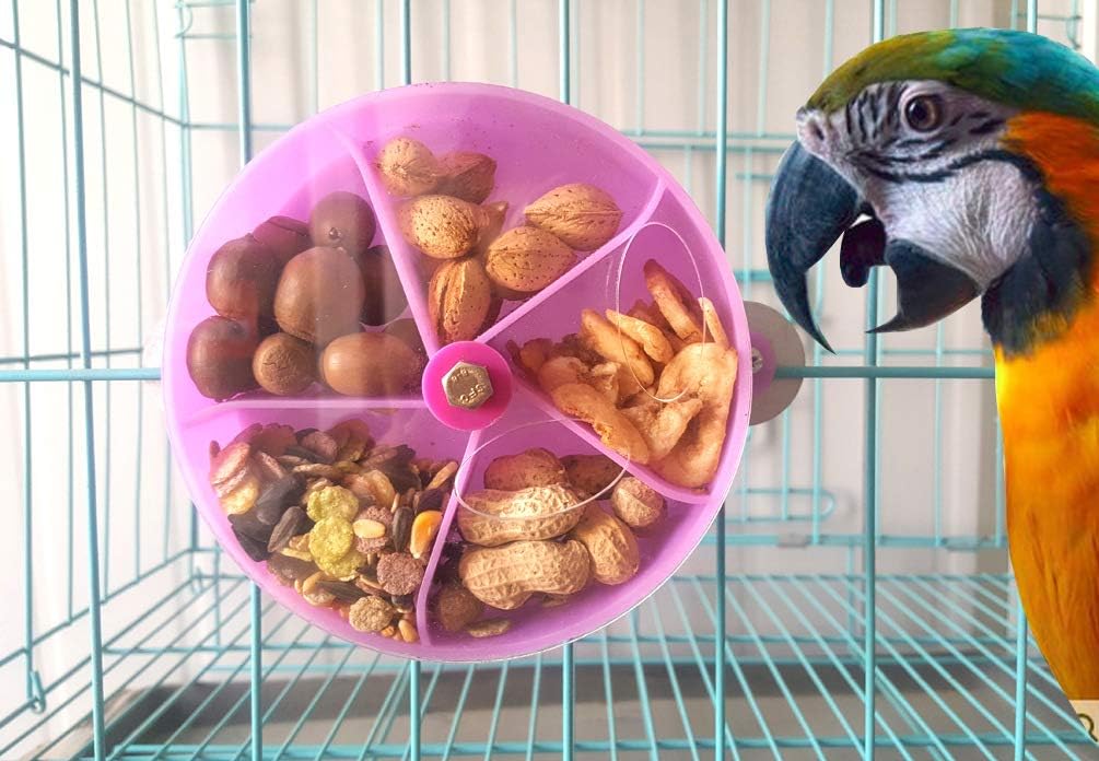 Bird Foraging Toy Seed Food Ball Rotate Wheel for Parrot Budgie Parakeet Cockatiel Conure African Grey Cockatoo Macaw Amazon Lovebird Finch Canary Cage Feeder #2