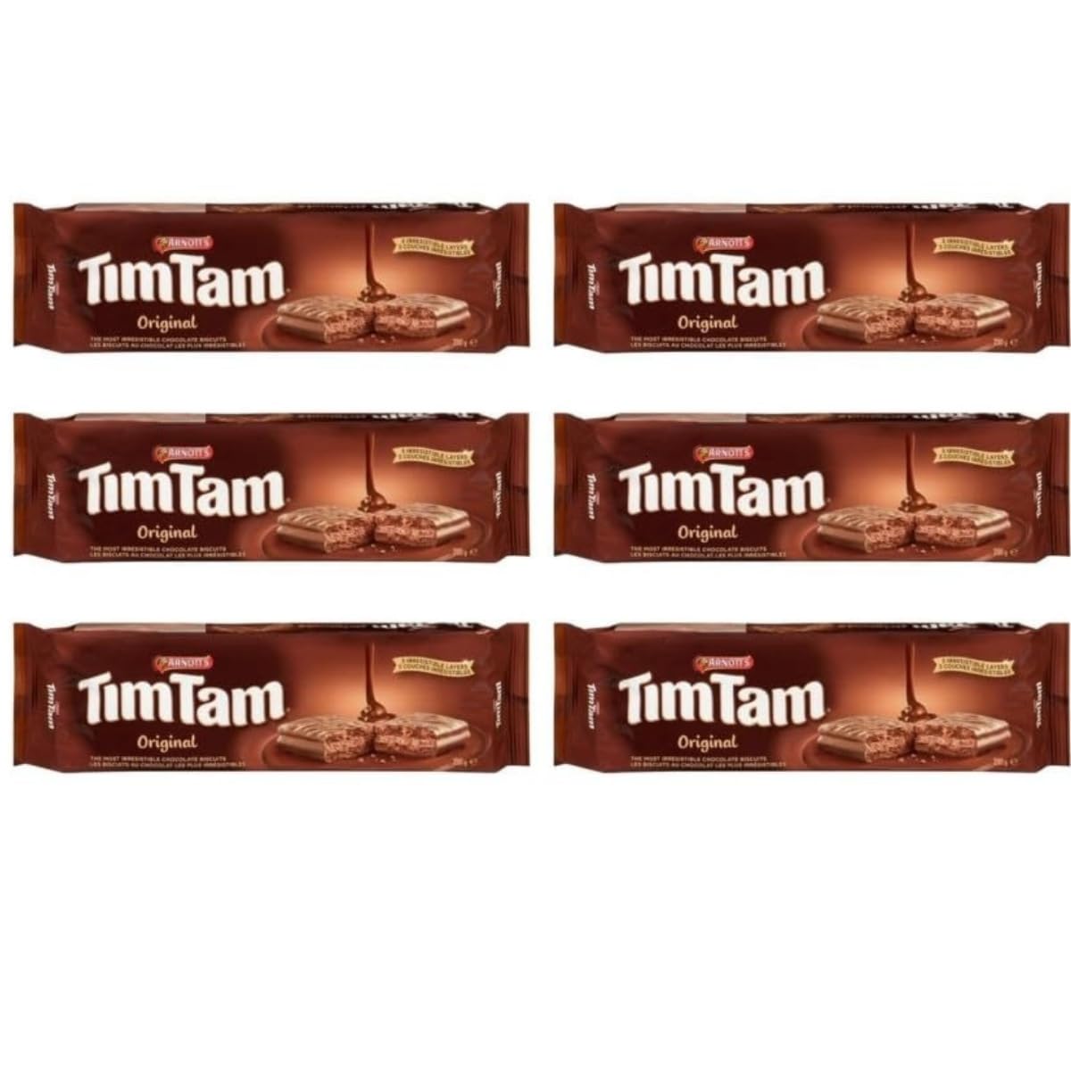 Arnott’s Tim Tam Chocolate Biscuits – 6 Pack – Original Australian Recipe – 66 Cookies Total – Imported from Australia