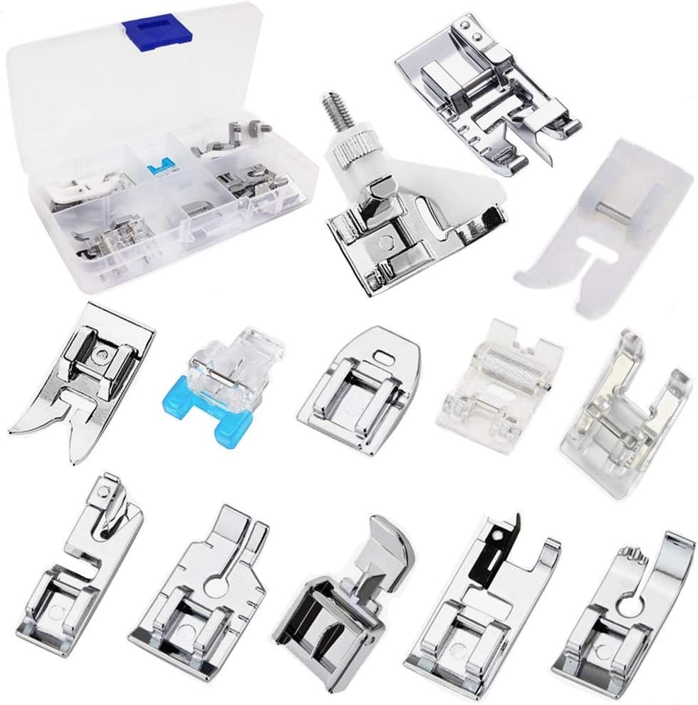13Pcs Presser Feet Set for Household Sewing Machine Brother Singer Janome Toyota...