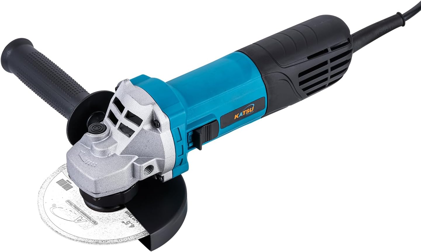 KATSU Tools Corded Angle Grinder 115mm 720W Slim Body for Masonry Concrete Tile Metal Steel Grinding Polishing (Budget) 101676