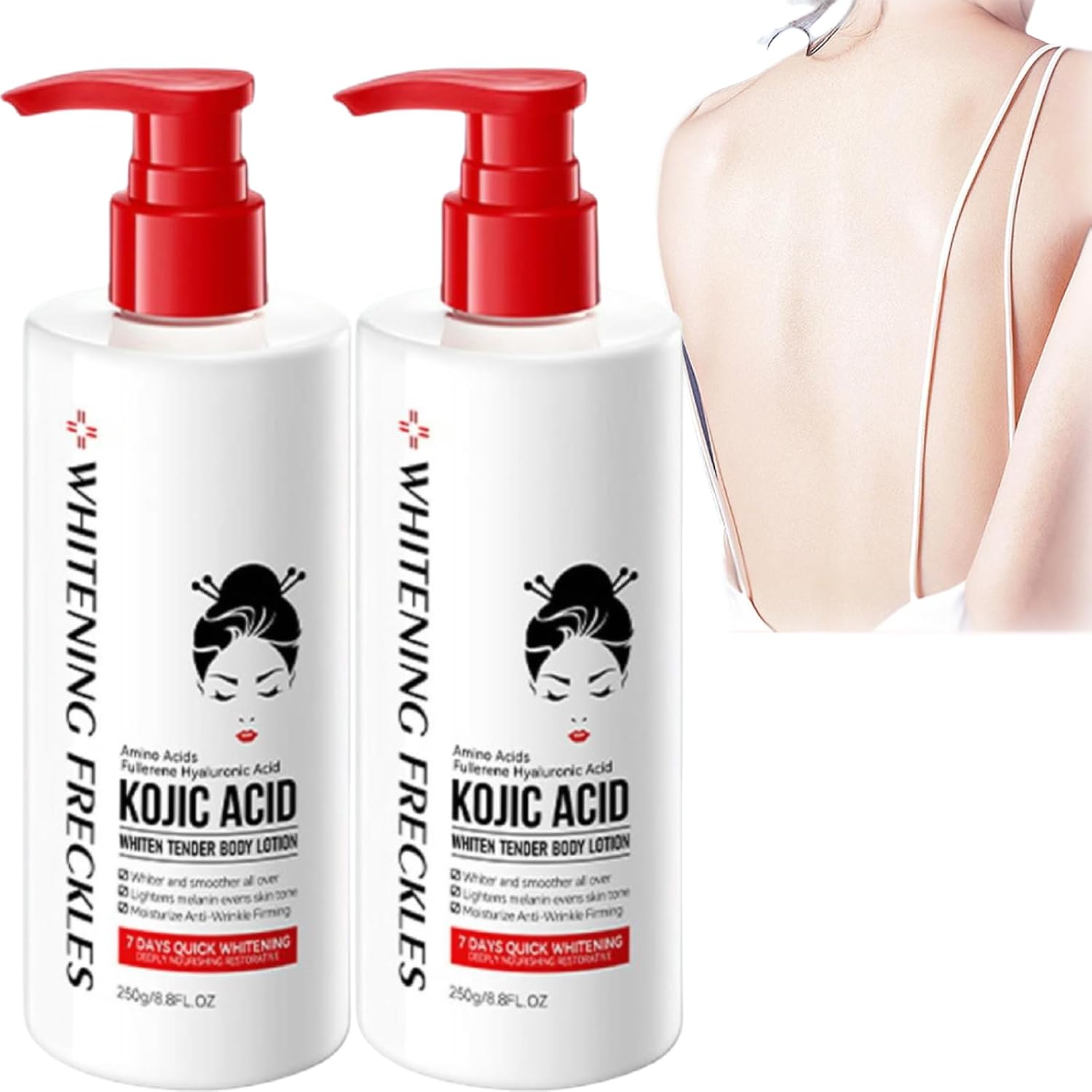 Kojic Acid Cream, Kojic Acid Body Lotion, Kojic Acid Skin Brightening Body Lotion Moisturizing Remove Melanin Quick Absorbing Skin Whitening Body Cream for Uneven Skin Tone, 250g (2)