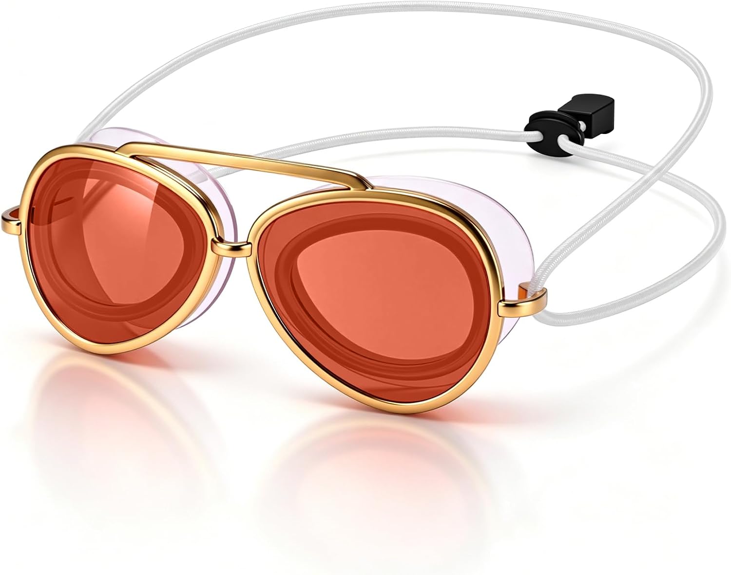 Sabary Sunglasses Goggle for Adult Women Men Retro Pilot Swim Goggle, Red