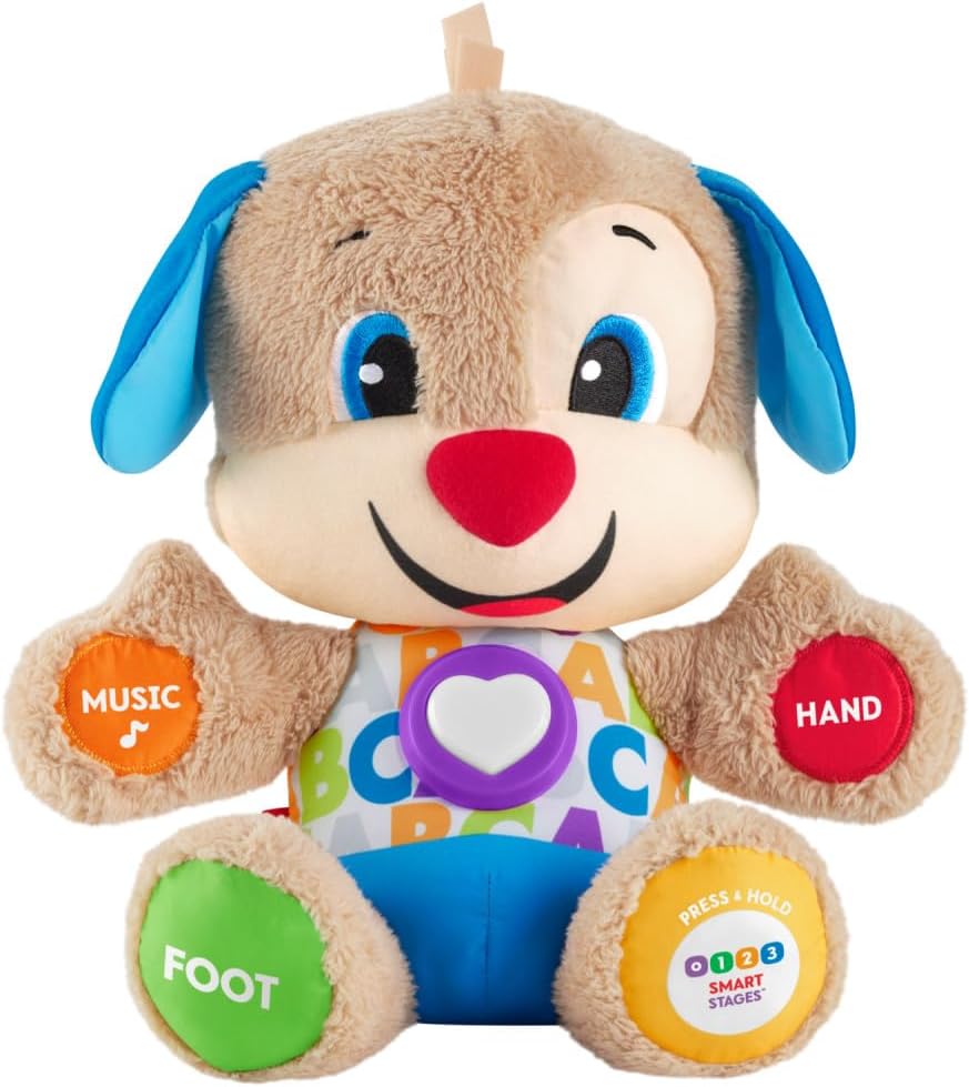 Fisher-Price Laugh & Learn Smart Stages Puppy | Interactive Baby Toys 6 to 36 Months | Educational Toys for 1 Year Old Girls and Boys with Music and Lights | Sound Toys | UK English Version, FPM43