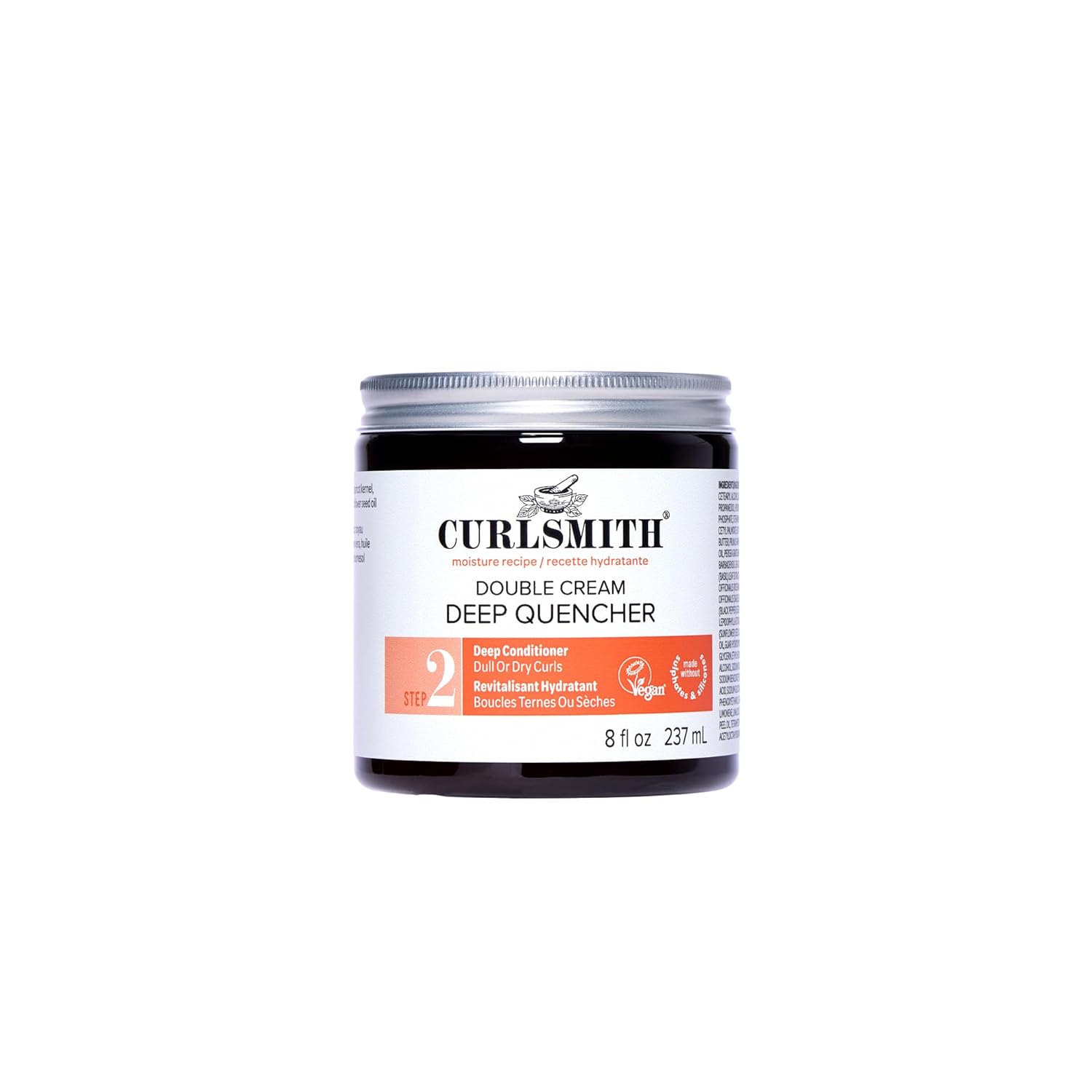 CURLSMITH Double Cream Deep Quencher - Deep Conditioning Mask for Curls, Hydrating and Detangling, For All Curl Types, Vegan & Cruelty Free (8 oz)