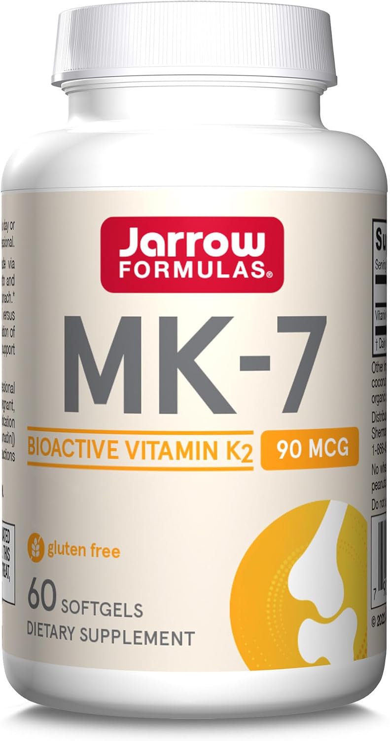 Jarrow Formulas MK-7, Vitamin K2, 90mcg, 60 Softgels, Gluten Free, Soy Free, Non-GMO
