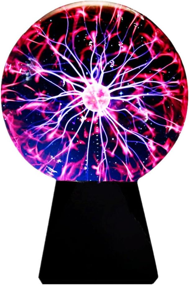 Lebbeen Glass Plasma Ball Sphere Lightning Light Lamp Party Magical Ball electrostatic Flashing Ball (4.0 Inches)
