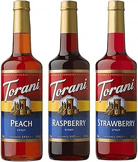 Torani Syrup - Fruit Flavors Variety Pack - Strawberry, Peach, and Raspberry - 7