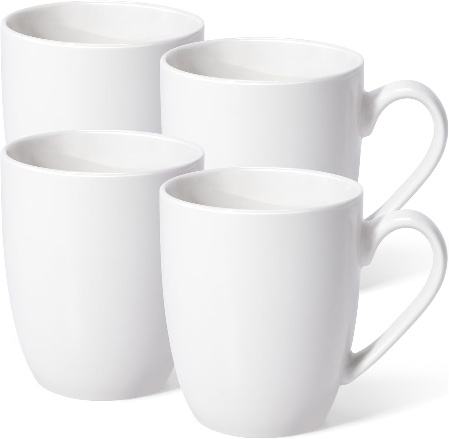 Urbanstrive 16 oz Large Coffee Mugs Set of 4 Ceramic Coffee Mug White Coffee Cups Tea Cups Idea Gift for Women Men House Warming Gifts New Home Office, White 4 Pack (White)