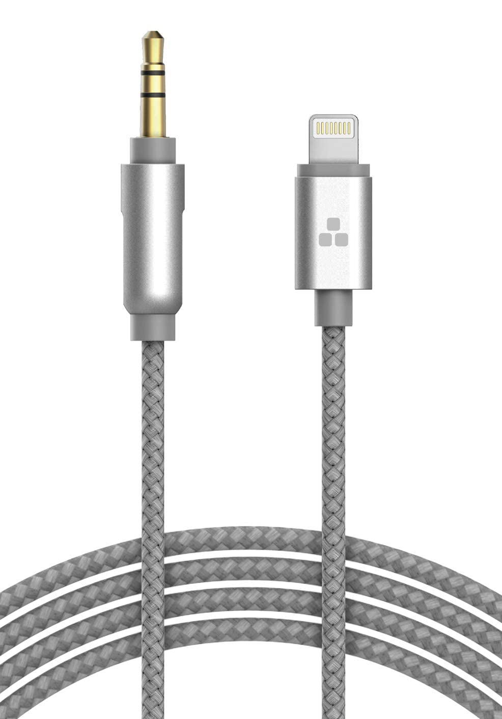 (Apple MFI Certified) iPhone Aux Lightning Cord to Male 3.5mm Auxiliary Cable (iPhone Audio Link to Car Jack, Headphones & Speakers) (Gray)
