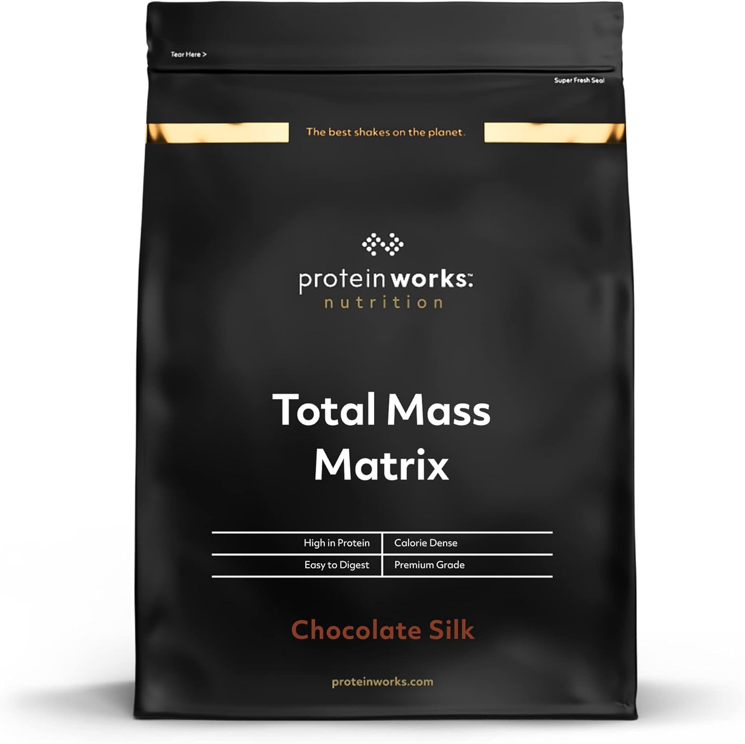 Protein Works - Total Mass Matrix Mass Gainer | High Calorie Protein Powder | Mass Building Protein Shake | Weight Gainer Protein Powder | 16 Servings | Chocolate Silk | 2kg