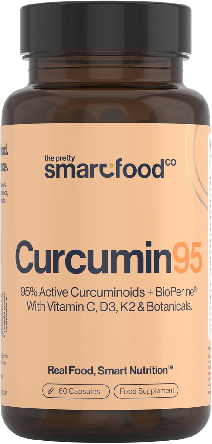 Powerful Curcumin 95 & BioPerine - Turmeric Capsules High Strength with Black Pepper - High Absorption 95% Curcuminoids - With D3, K2, Coconut & Botanicals - 60 Capsules (not tablets) - Made in The UK