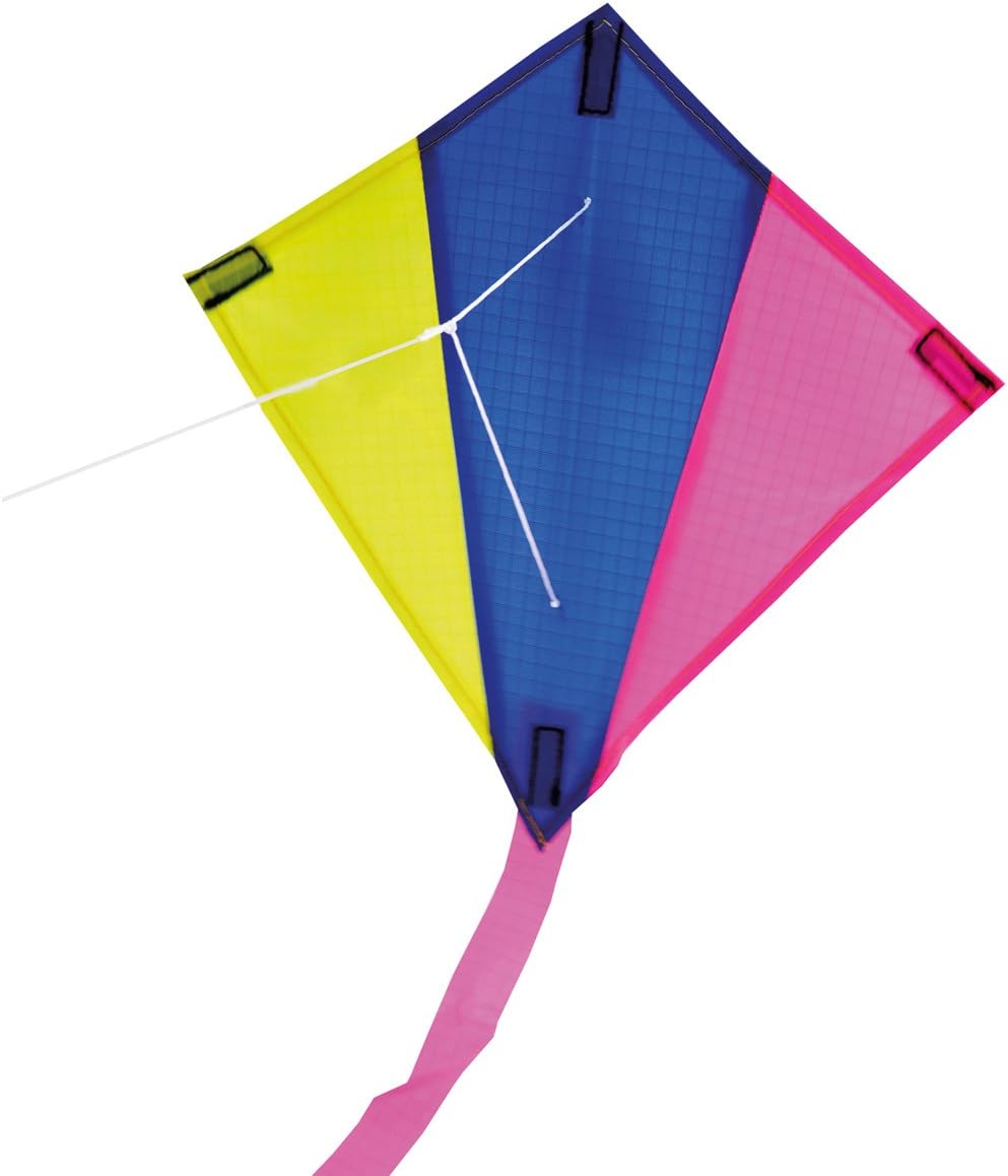 BROOKITE from Peterkin | Mini Diamond Kite | Multicolour Traditional Kite - 25cm x 24cm - Spinnaker Nylon with 1 handle | Kites | Outdoor Toys | Sport & Leisure | Ages 3+
