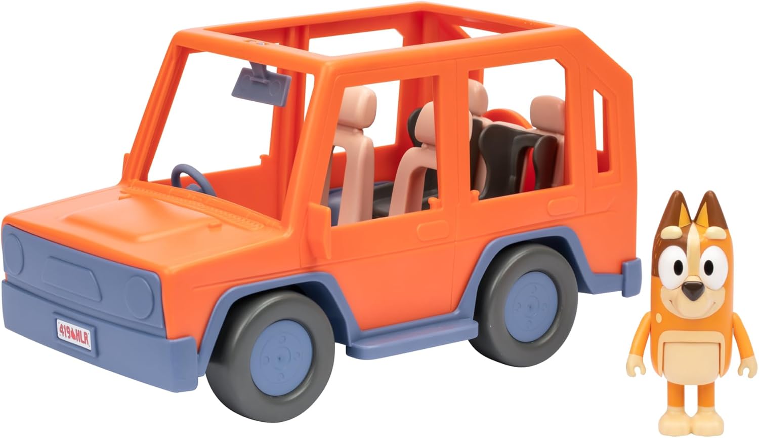 Bluey Heeler Family Road Trip 4WD Vehicle, Includes Articulated Chilli Figure, With Open Roof To Easily Fit 4 Figures Inside, Ideal for all 2.5 Inch Figures (Sold Separately)