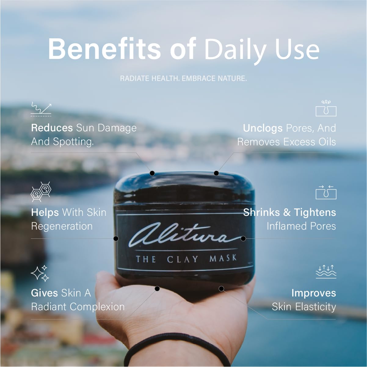Alitura Clay Mask- Organic Clay Mask for Men and Women- 3 Pack. Spa Facial Mask to Exfoliate Dead Skin. Cleanse and Hydrate Your Skin and Reduce Acne Face Mask Skincare.