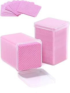 TEOYALL Lint Free Nail Wipes, 400 PCS Non-Woven Fabric Nail Cleaning Pads Pink Lash Extensions Glue Cleaning Wipes Nail Salon Supplies (400 PCS)