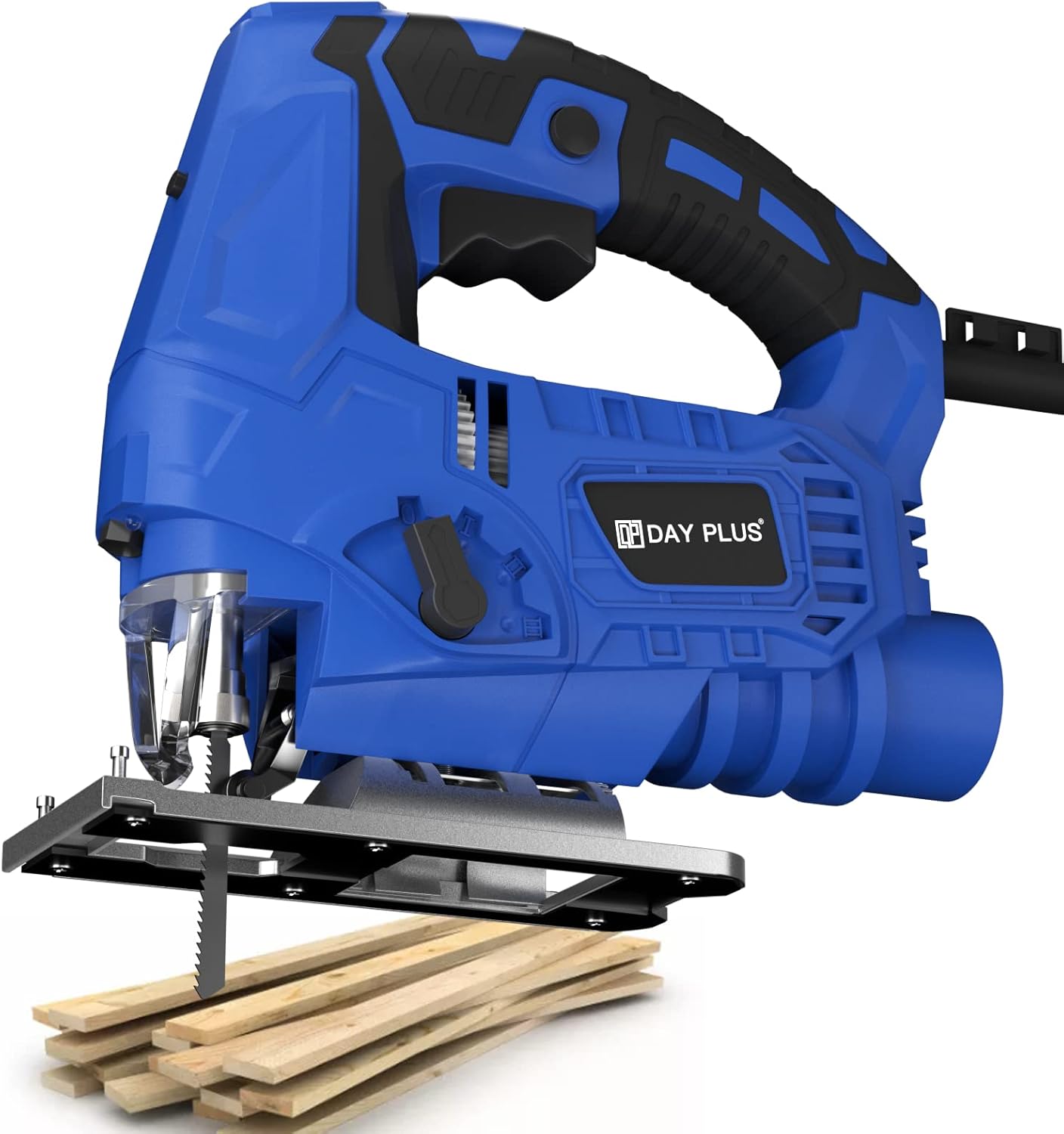 800W Powerful Jigsaw Electric Reciprocating Saw to Cut Wood Plastic Metal PVC, Electric Hand Jigsaw with Blades Pendulum Action, 6 Adjustable Speed, Dust Extractor Port, 0-3000RMP Speed