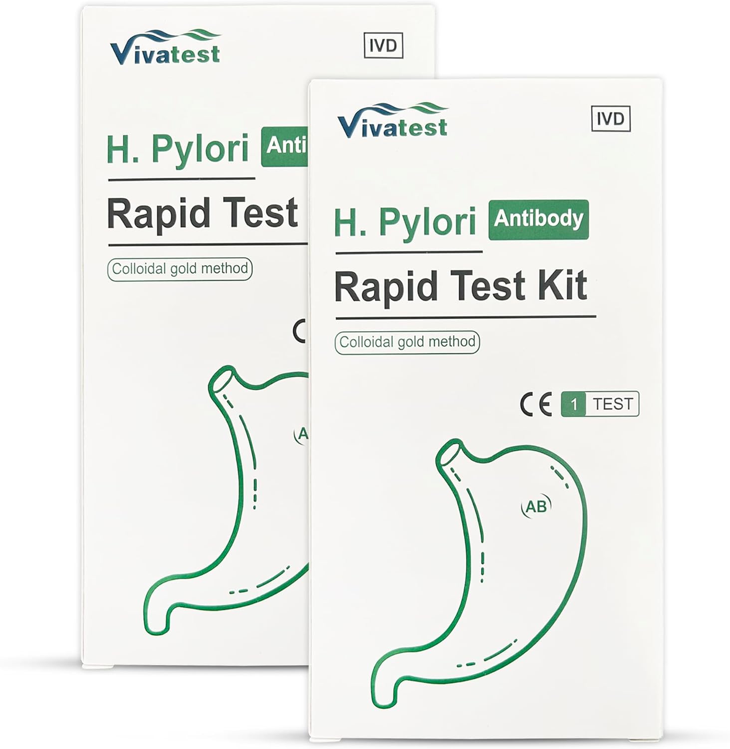 Stomach Ulcer Test Kit – H-Pylori Test Kit 2-Pack – Viva Test Complete Helicobacter Test Kit – Rapid and Accurate Testing Kit – Easy to Use Cassette Test Kit