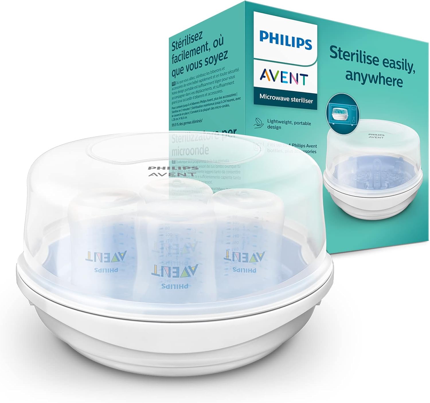 Philips Avent Microwave Steam Sterilizer for Baby Bottles, Pacifiers, Cups and More (model SCF281/02)
