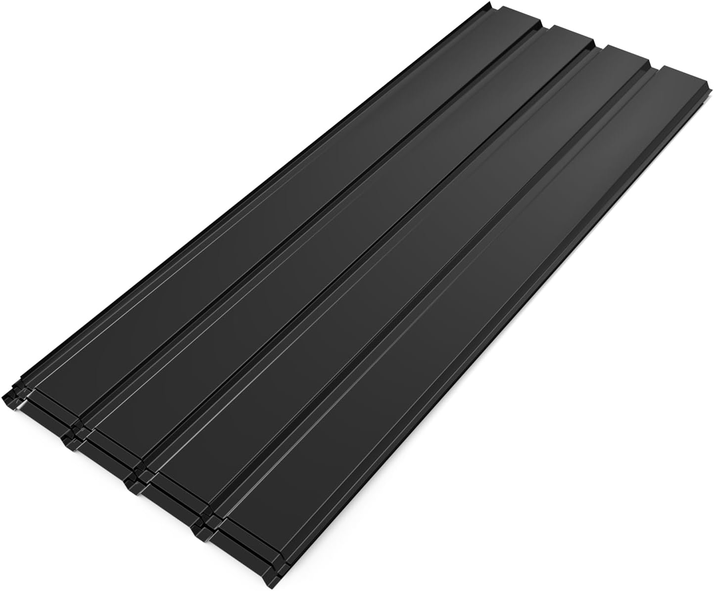 Mondeer 12PCS Roof Sheets, Roofing Tiles Cladding Galvanized Metal 115 * 45CM / 6㎡ 0.3MM for Replacing on Carport Canopy Greenhouse Billboard Black