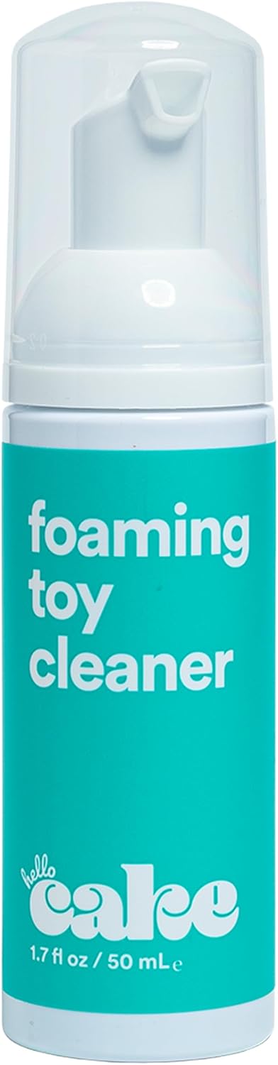 Hello Cake Toy Cleaner, Adult Toy Cleaner with Easy to Use Pump, Natural Gentle Foaming Cleanser, Fragrance-Free, Extend The Life of Toys, 1.7 fl oz