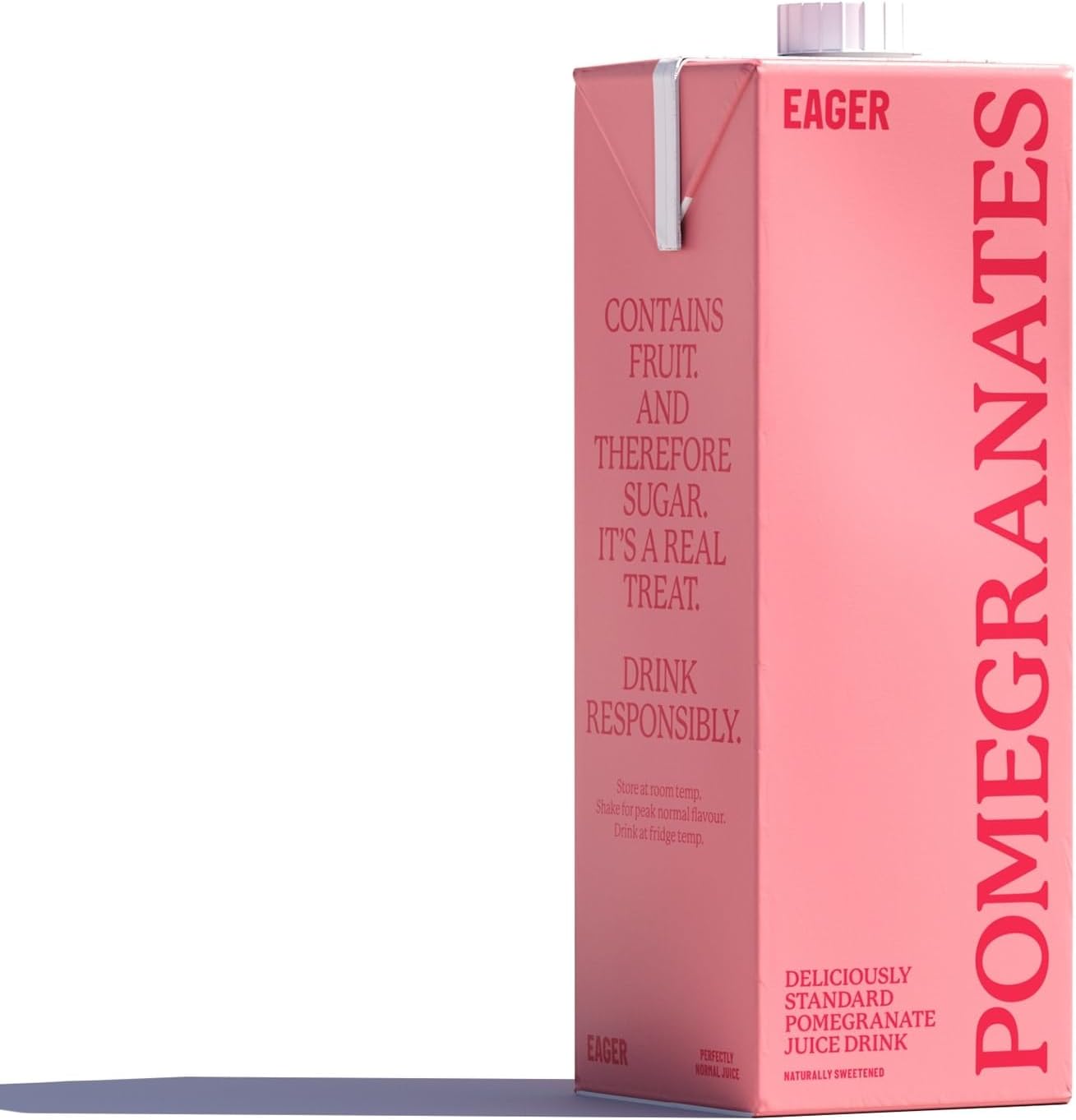 Eager Pomegranate Juice Drink Naturally Sweetened, Refreshing Fruit Drink, Single Carton, 1 Litre