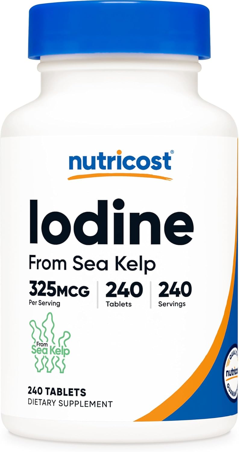 Nutricost Iodine (Natural Iodine from Sea Kelp) 325mcg, 240 Tablets - Non-GMO, Gluten Free