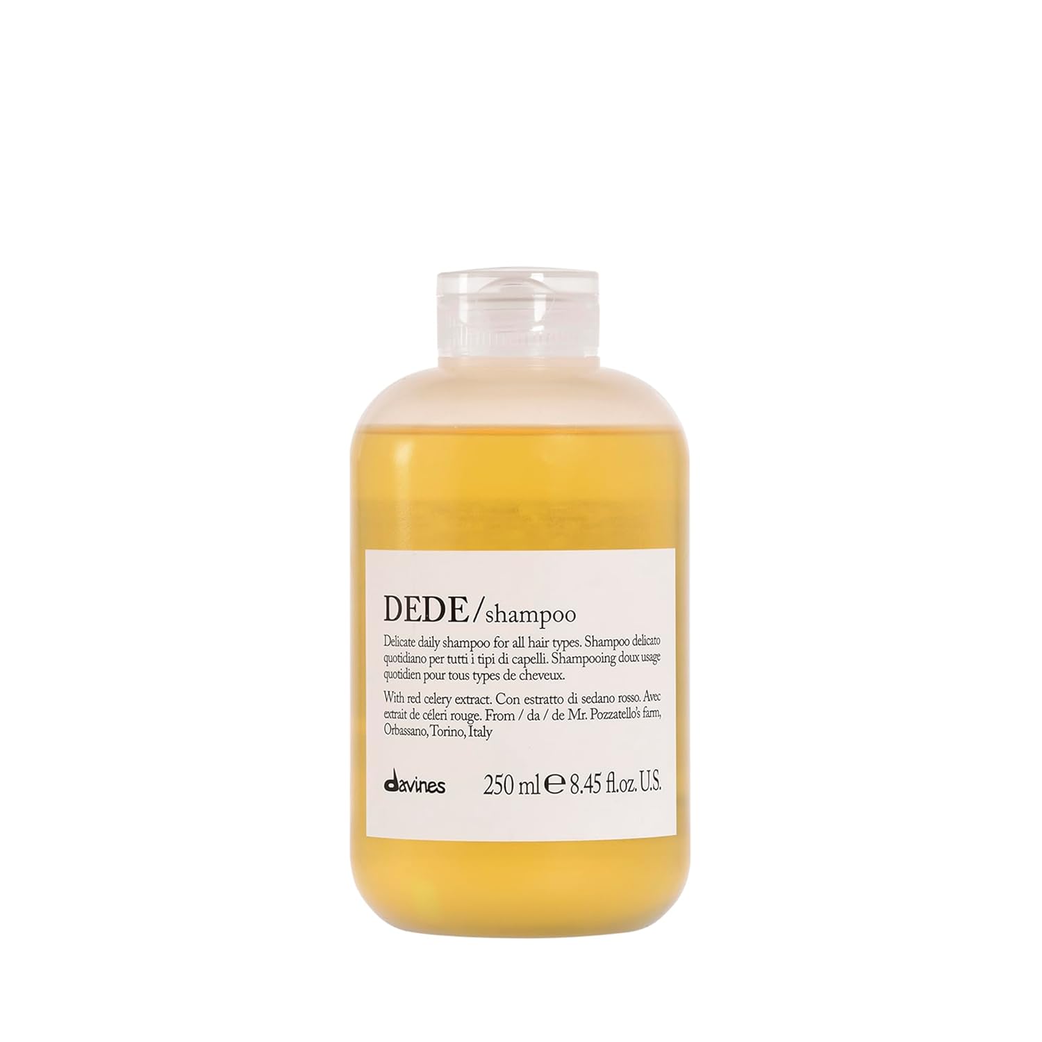 Davines DEDE Shampoo, Delicate Daily Cleansing for All Hair Types, Balance and Add Shine