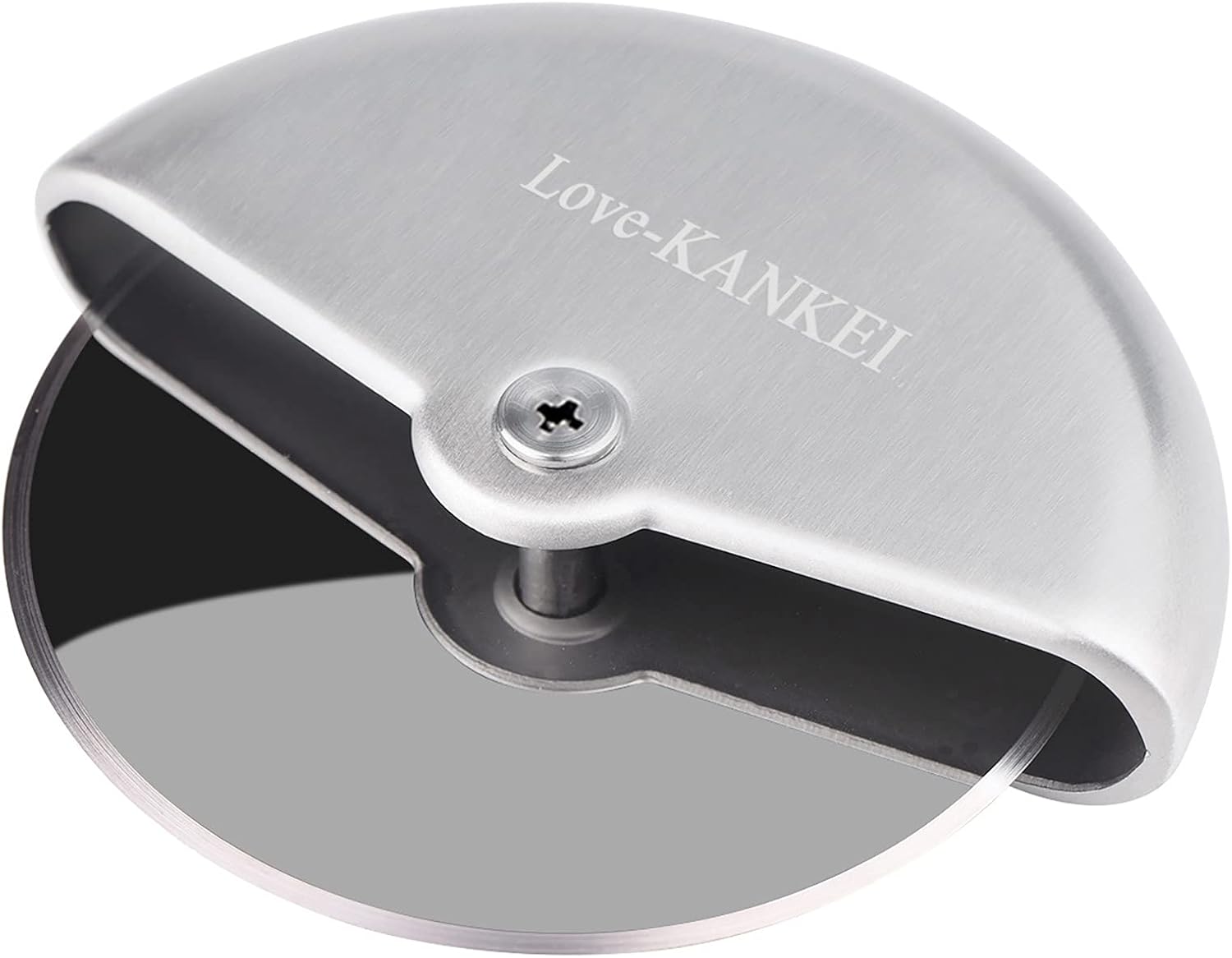 Love-KANKEI Pizza Cutter Wheel, Pizza Slicer Stainless Steel Comfortable Palm Grip 4 inch (10 cm)