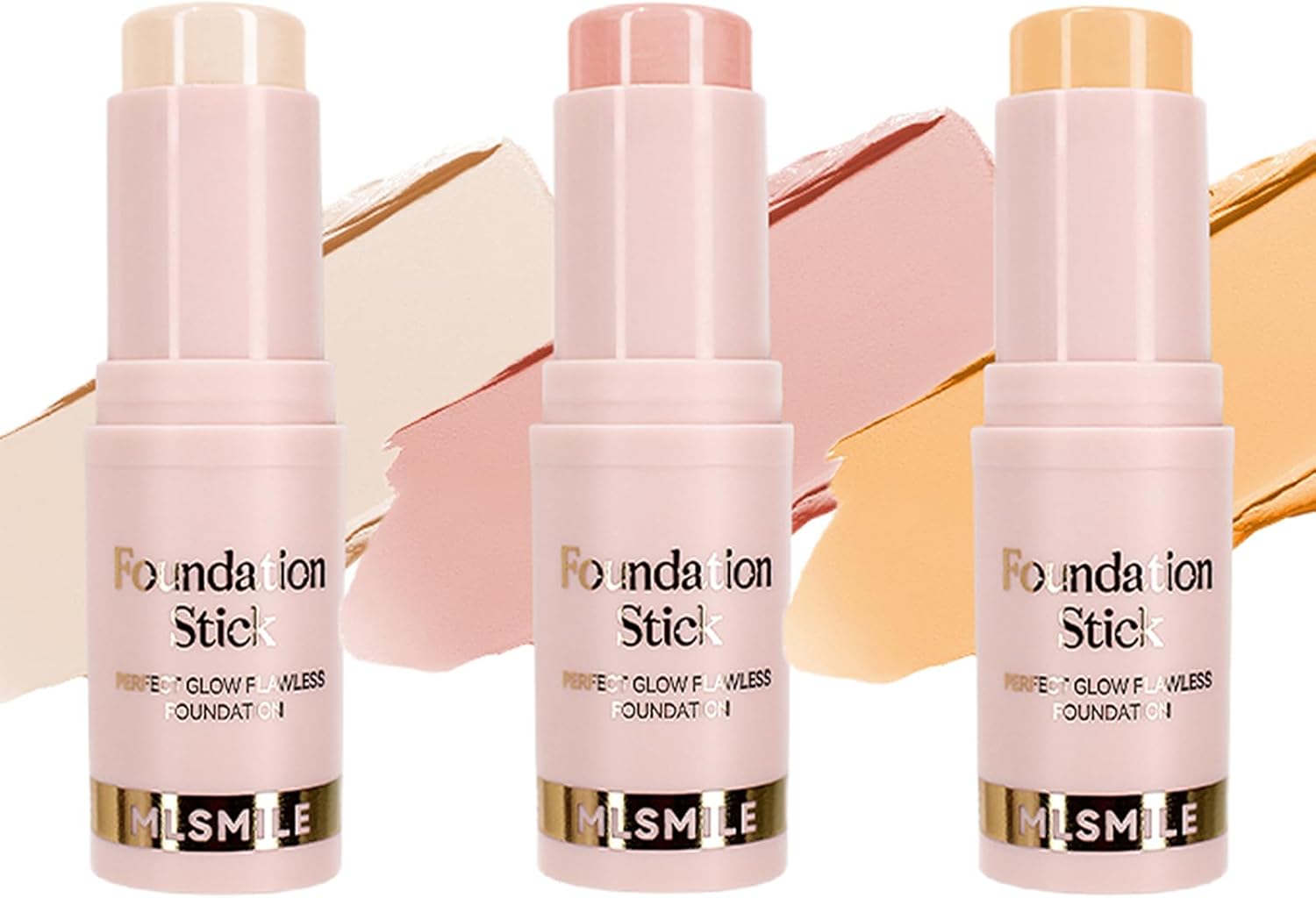 Riroenst 3 Count Matte Foundation Stick Makeup, Medium Coverage Buildable, Versatile Use Cream Concealer Stick, Contour & Highlight Bronzer Stick, Cruelty-Free & Vegan