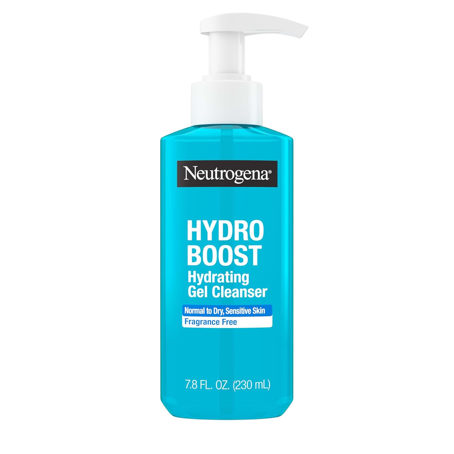 Neutrogena Hydro Boost Face Wash, Fragrance Free, Hydrating Facial Cleanser with Hyaluronic Acid, Daily Foaming Face Wash & Makeup Remover, Hypoallergenic Gel Cleanser, 7.8 fl. oz