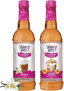 Jordans Skinny Traditional Sugar Free Syrups 750 ml 2 Bottles (Salted Caramel & Vanilla)