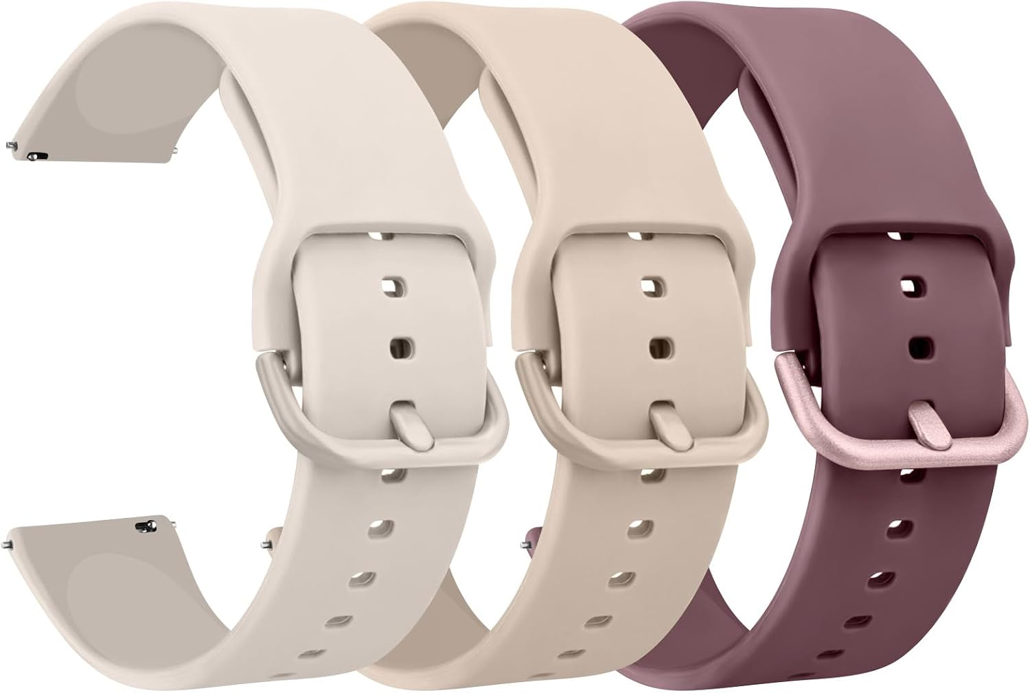 AK Pack 3 Watch Bands 20mm 22mm for Women Men, Replacement Straps Band for Smart Watch, soft skin-friendly silicone quick release, smart watch wristband