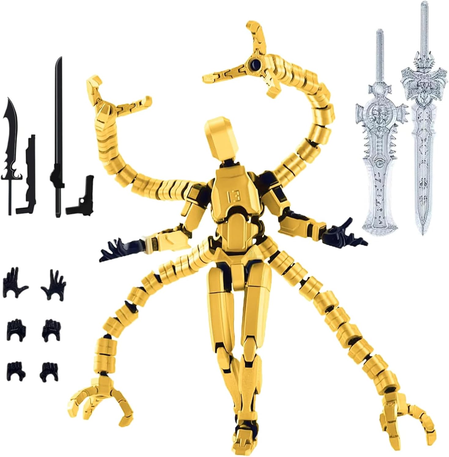 PXDUCN T13 Action Figure, Action Figure, with 12 Accessories Multi Jointed Robot Toy for Boys Girls Kids and Men, Cool Desktop Decoration Gift for Game Lovers