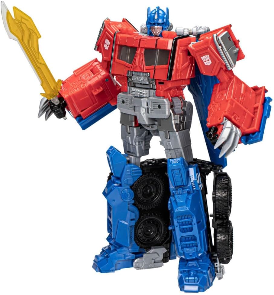 Transformers Toys Rise of The Beasts Movie, Beast-Mode Optimus Prime Toy with Lights and Sounds, Age 6 and up, 10-inch