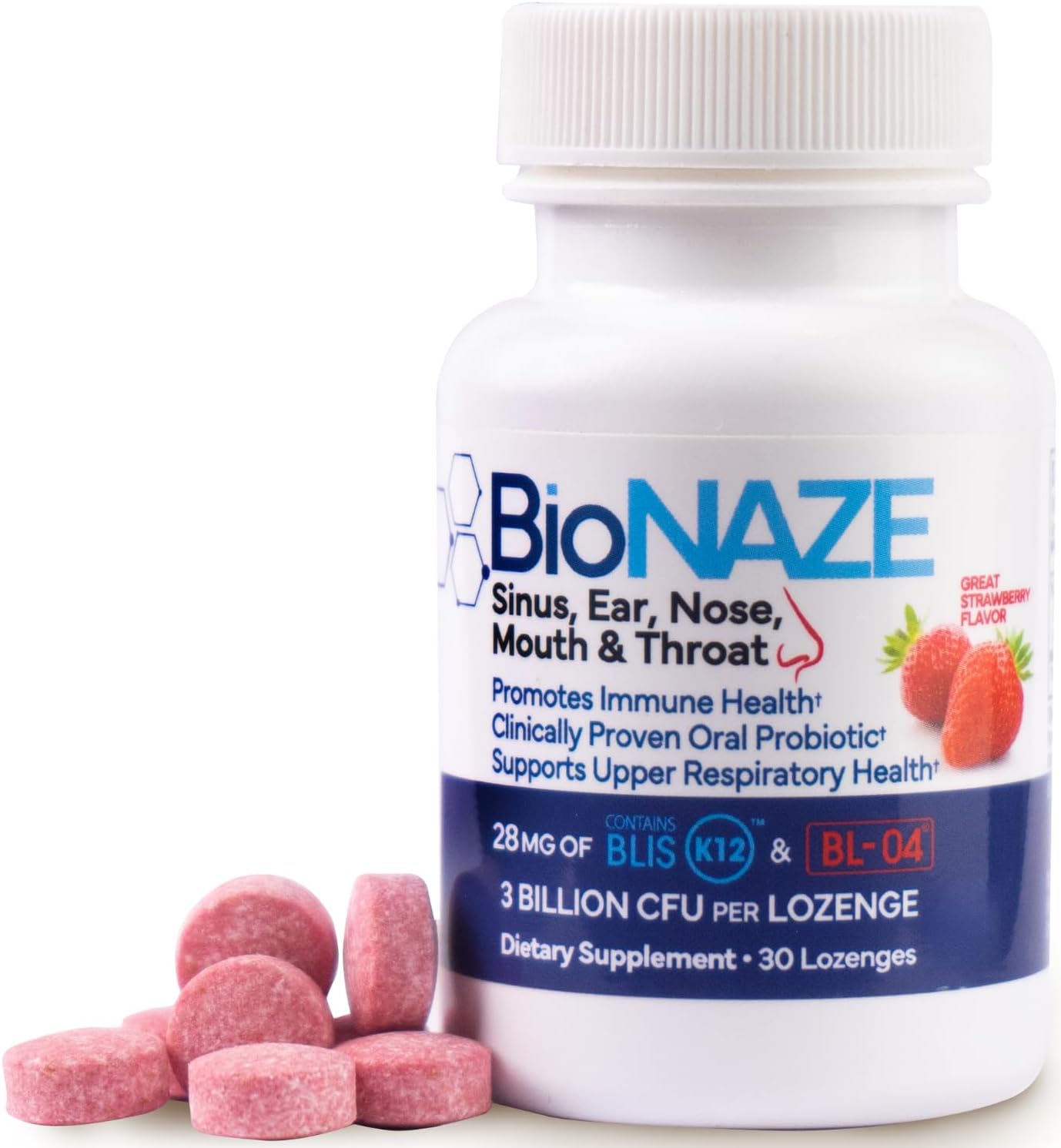 Oral Probiotic K12 & BL-04 for Sinus, Tonsil Stones, Bad Breath, Post Nasal Drip, Throat, Mouth, Teeth & Gut - Improve Oral & Respiratory Health. Clinically Proven Probiotic Strains 30 ct
